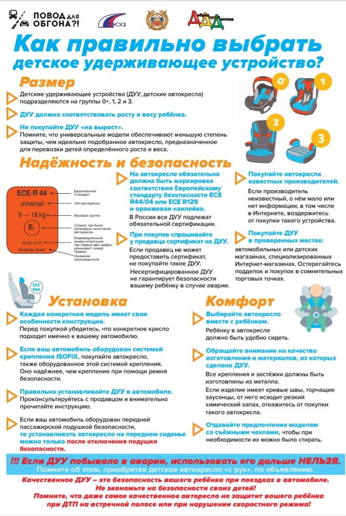 Как правильно выбрать детское удерживающее устройство.